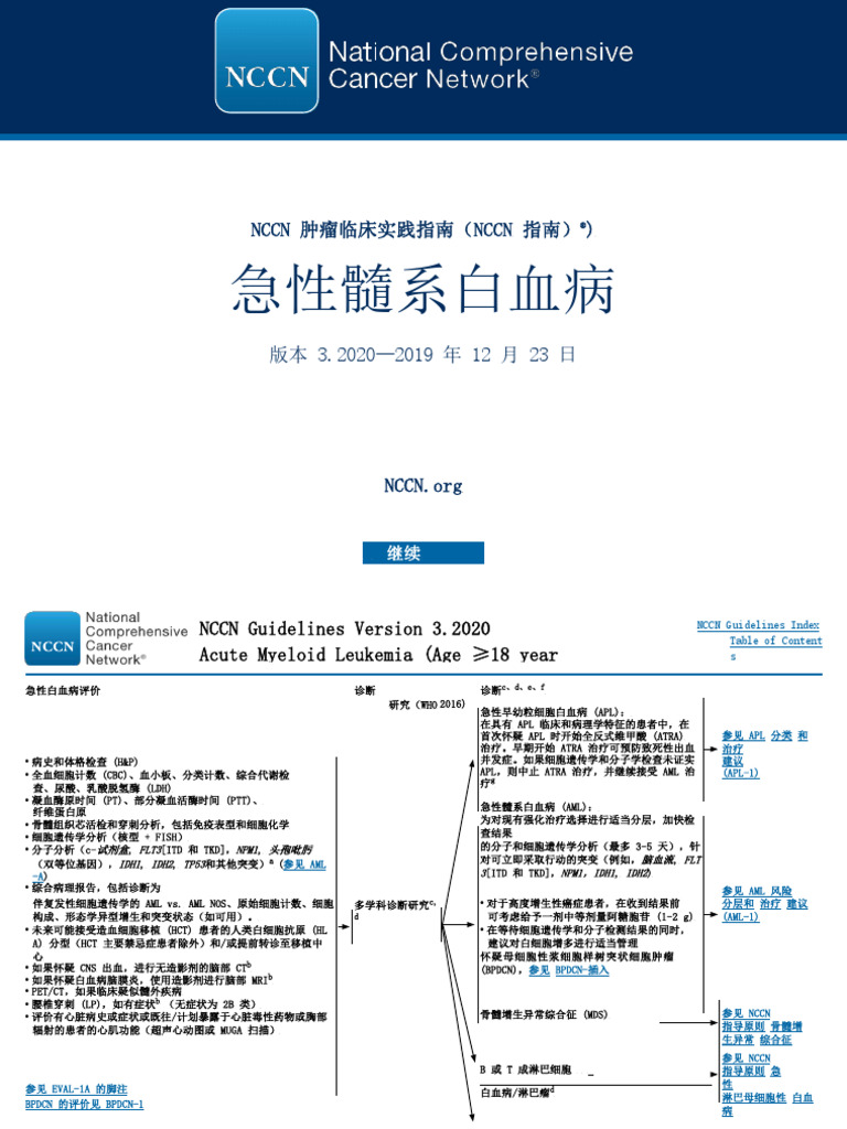 NCCN指南急性髓系白血病| PDF