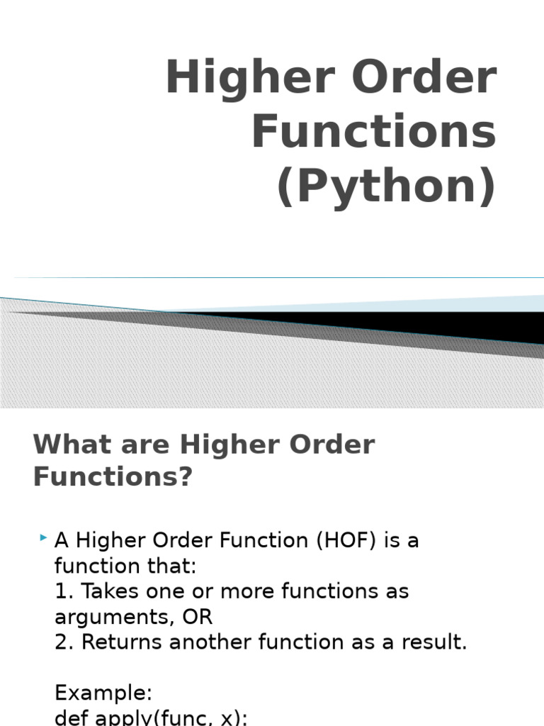 Understanding Higher Order Functions in Python | PDF | Anonymous ...