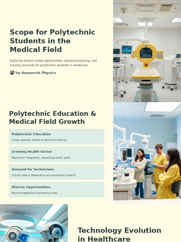 Scope For Polytechnic Students in The Medical Field | PDF | Biomedical ...