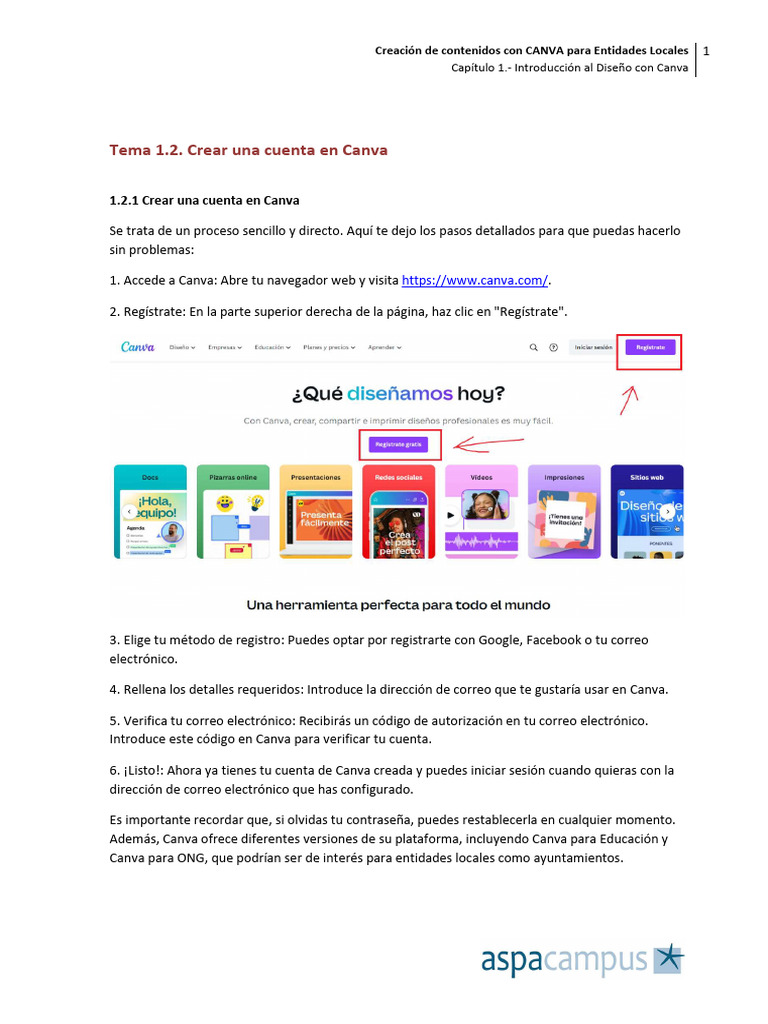 Crear Cuenta en Canva para Entidades Locales | PDF | Red mundial ...