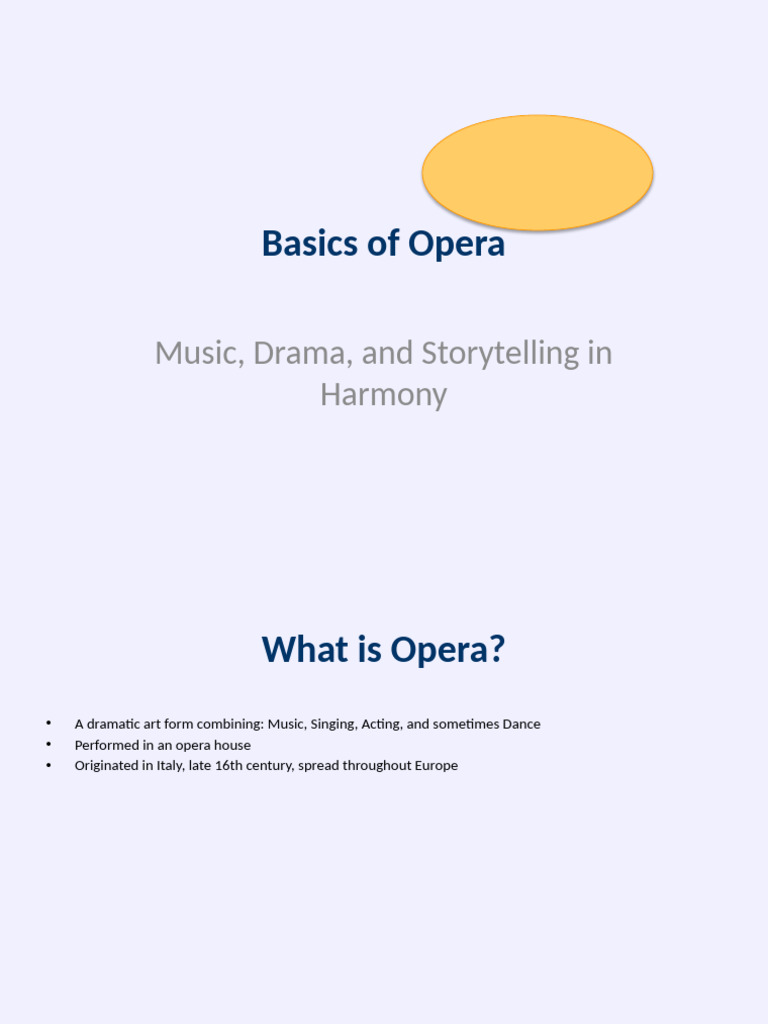 Introduction to Opera: Music and Drama | PDF