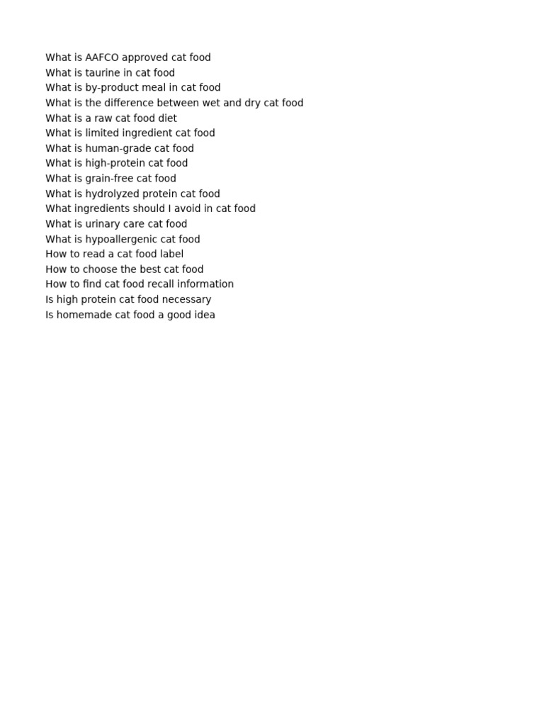 Cat Food Keywords | PDF