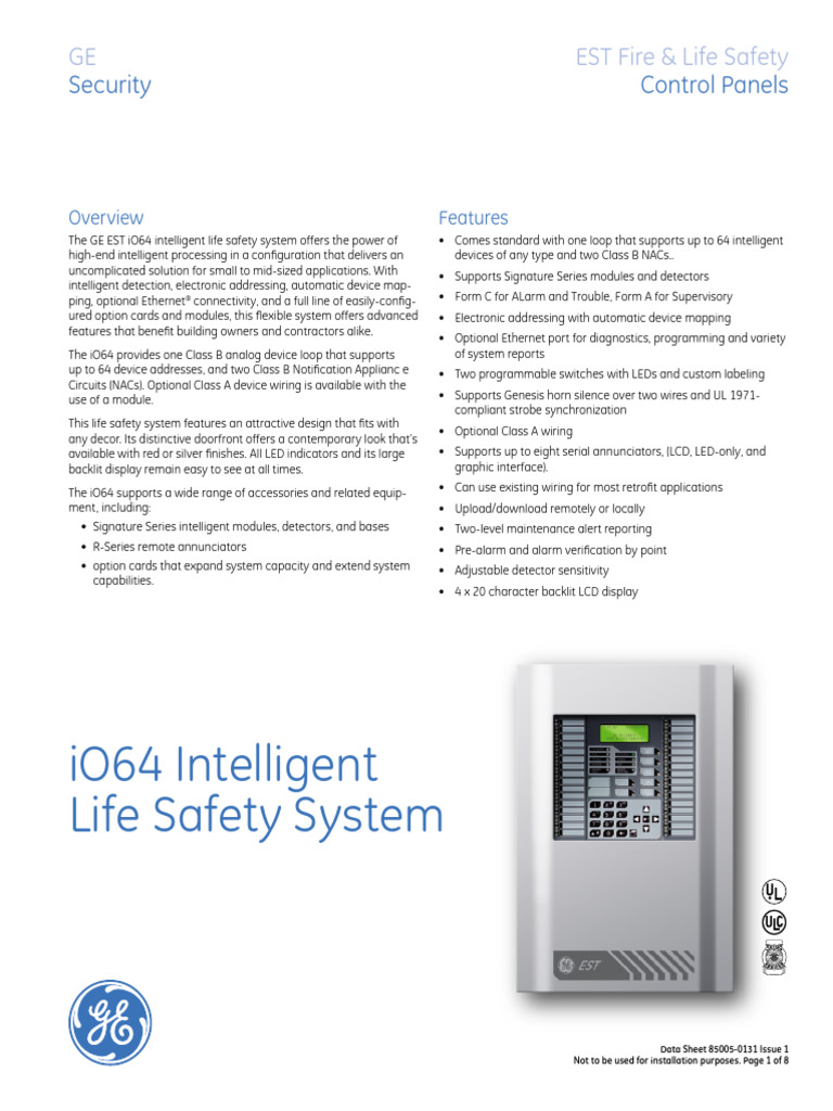 iO64 Life Safety System Overview | PDF | Electrical Wiring | Menu ...