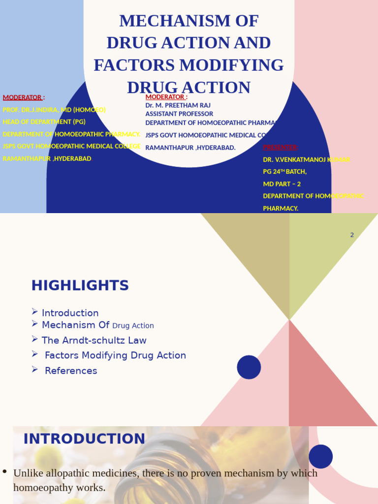 B.mechanism of Drug Action and Factors Modifying Drug | PDF ...