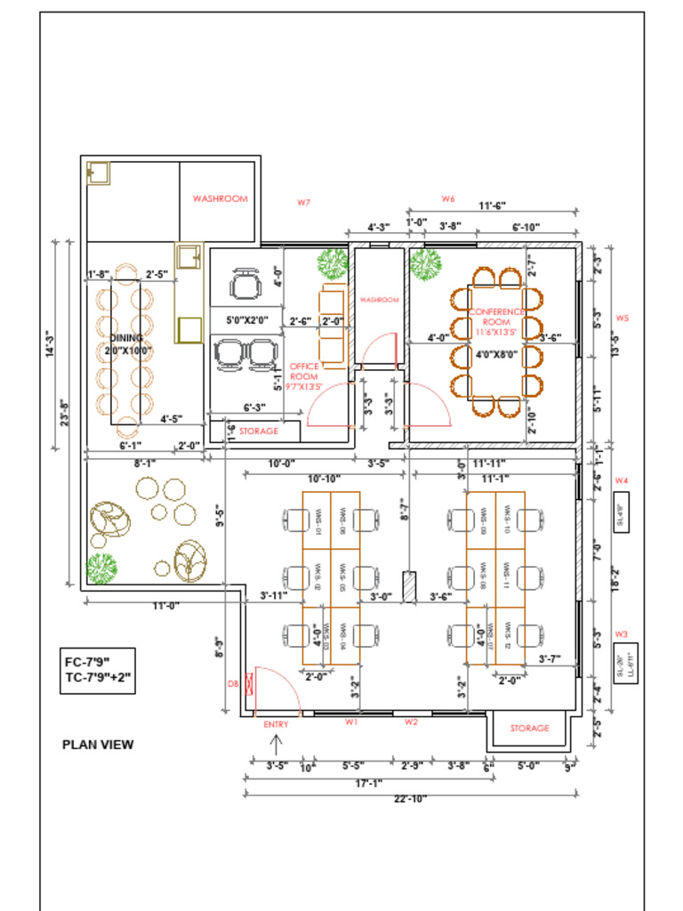 Office Plan and Furniture Layout - Option 01 | PDF