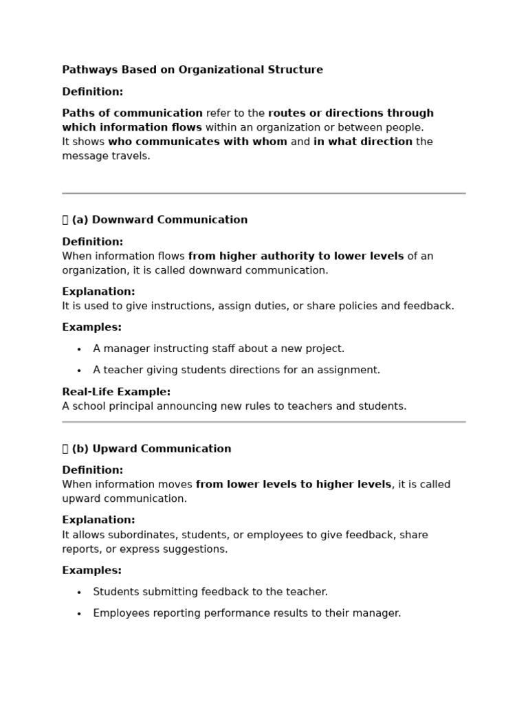 Communication Pathways in Organizations | PDF | Communication | Hierarchy