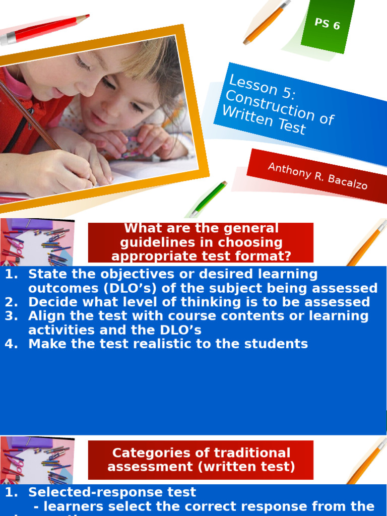 Guidelines for Writing Effective Tests | PDF | Educational Assessment ...