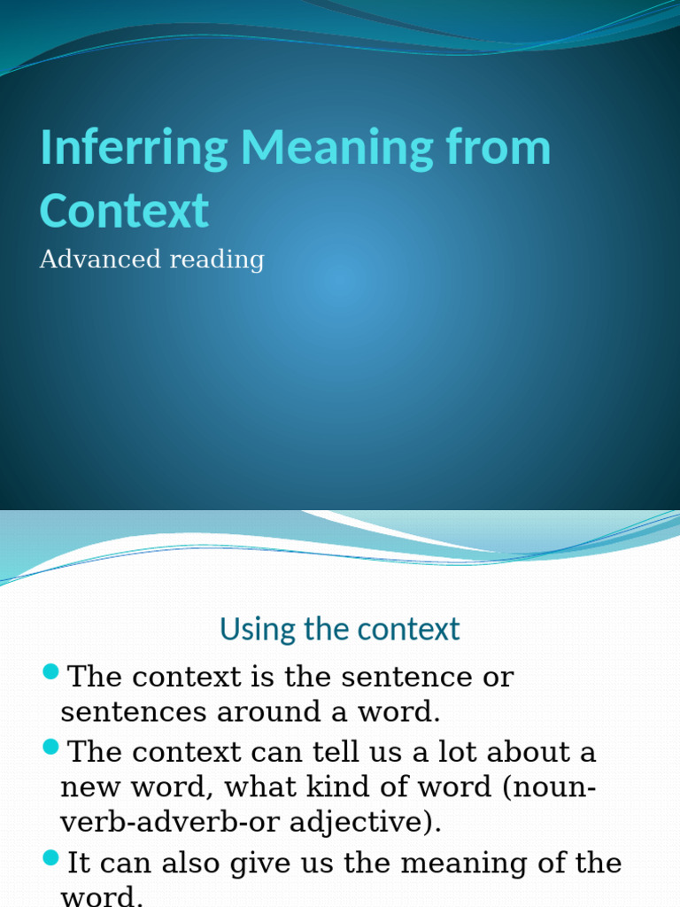 Inferring Word Meanings from Context | PDF | Adjective | Word