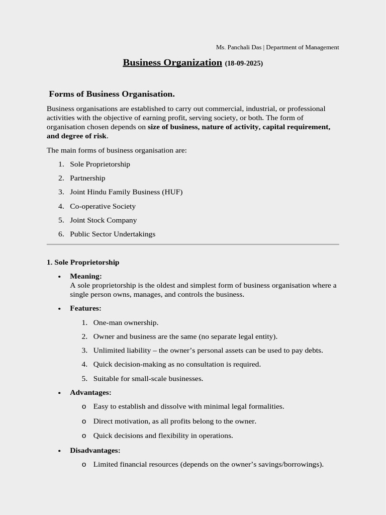 Overview of Business Organization Types | PDF | Partnership | Business