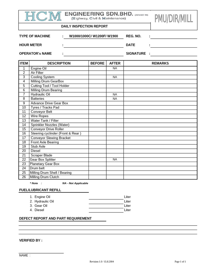 All Machine Form | PDF | Engines | Motor Oil