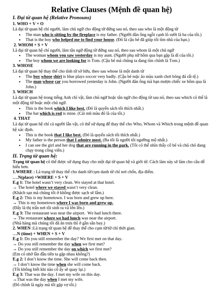 Understanding Relative Clauses in English | PDF