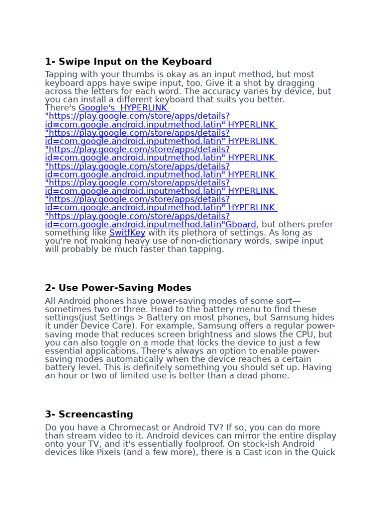 Tips For Android | PDF | Android (Operating System) | Smartphone