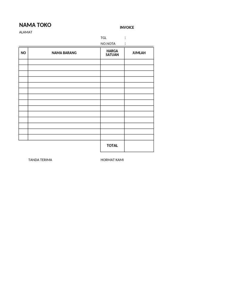 Invoice Toko: Rincian Pembelian Barang | PDF