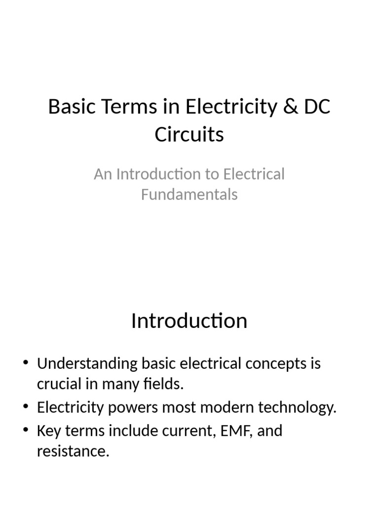 Basic Electricity DC Circuits | PDF