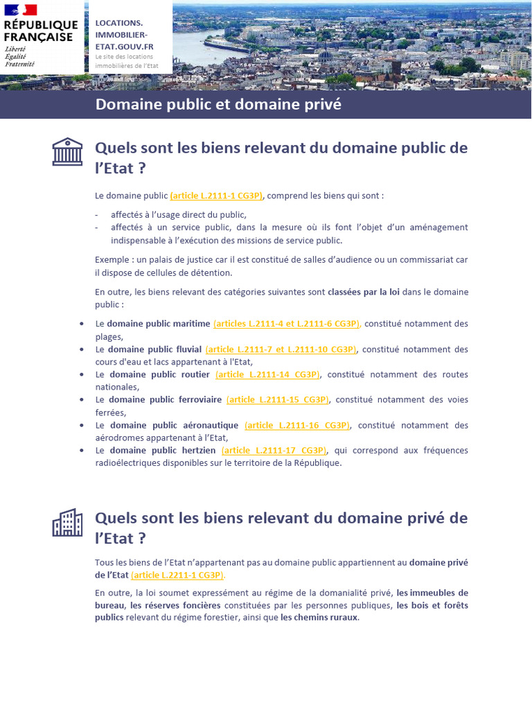 Domaine public vs privé de l'État | PDF