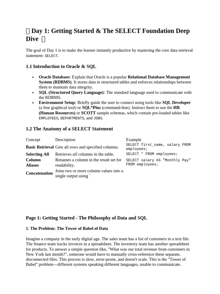 SQL SELECT Statement Essentials | PDF | Relational Model | Databases
