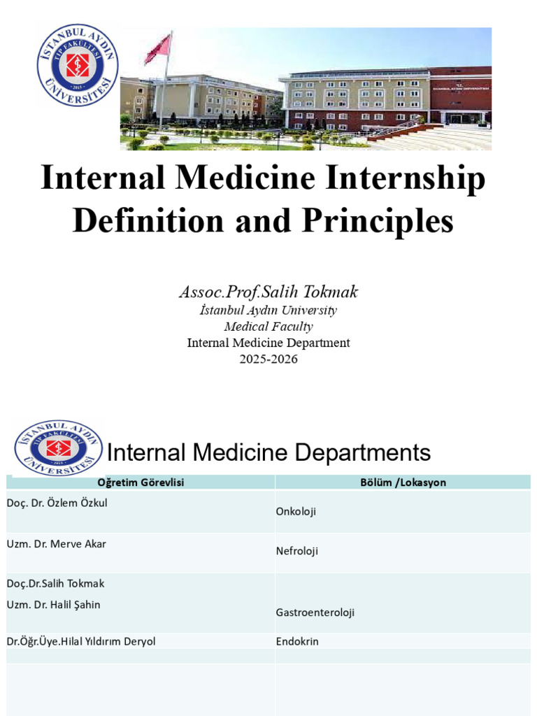 Internal Medicine Internship Overview 2025 | PDF | Medicine | Physical ...
