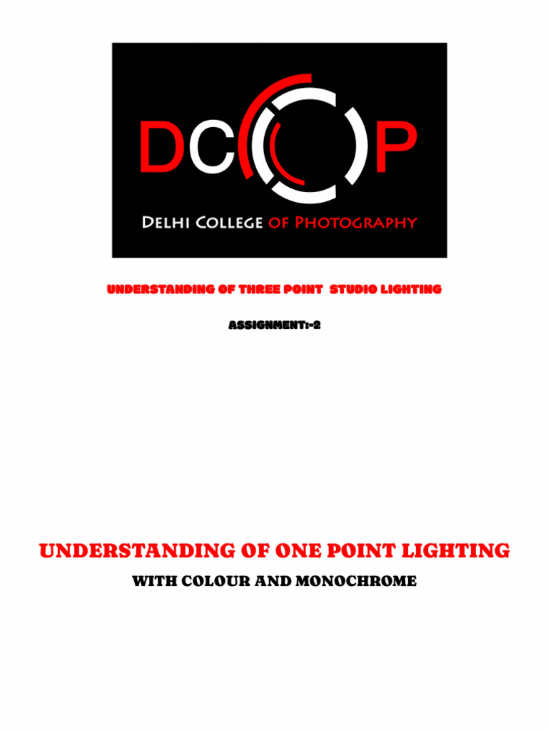 Three Point Studio Lighting by Tarun | PDF