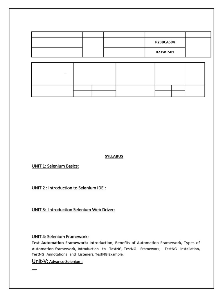 Selenium Automation Testing Guide | PDF | Selenium (Software) | It ...