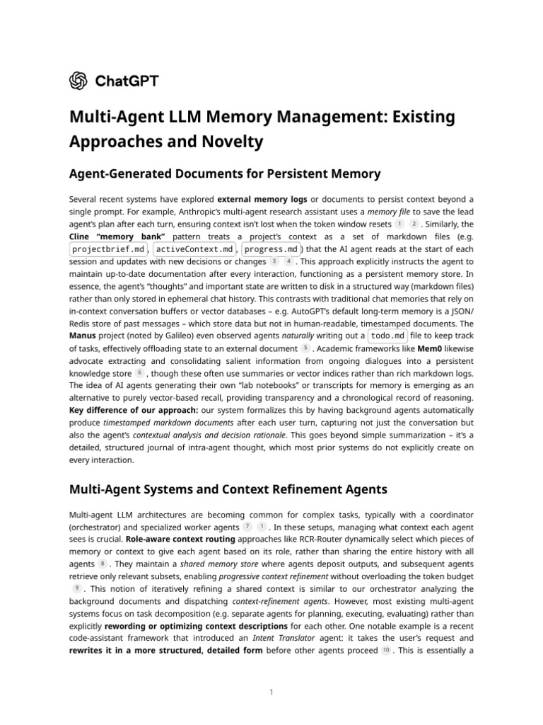 Multi-Agent LLM Memory Management Insights | PDF | Memory | Artificial ...