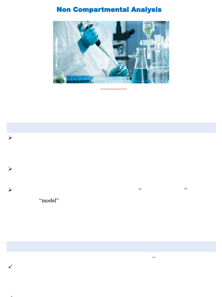 Non Compartmental Analysis | PDF | Pharmacokinetics | Bioavailability