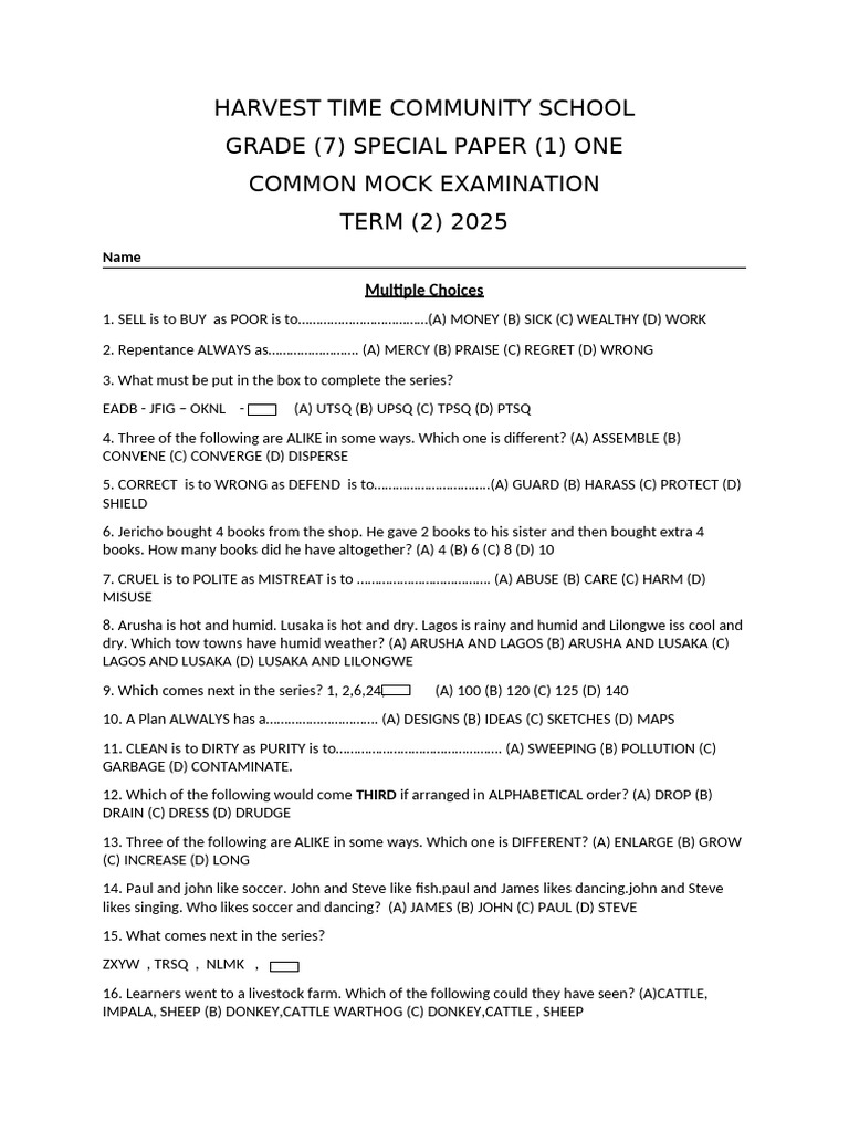 Special Paper One g7 | PDF