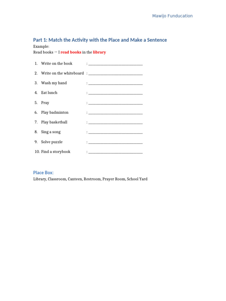 Exam - Activity at School-1 | PDF