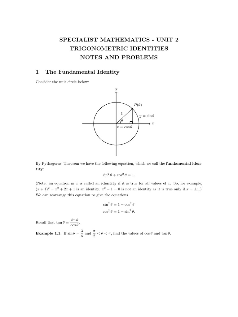Trigonometric Identities 2 | PDF | Trigonometric Functions | Geometry