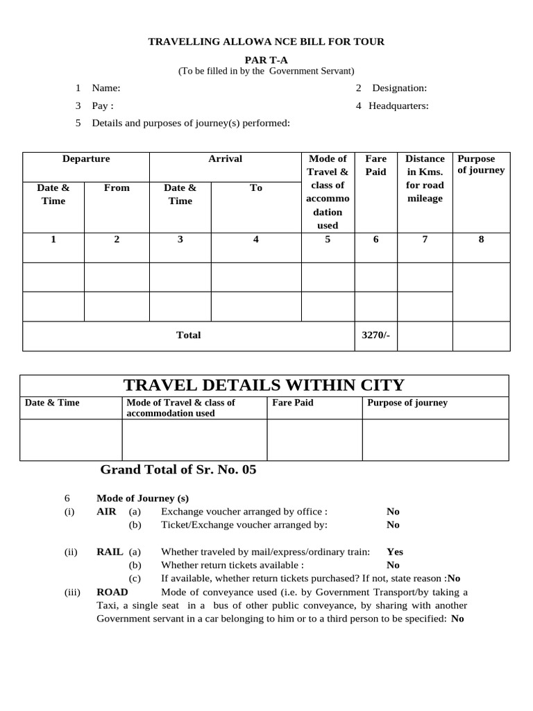 blank form ta | PDF | Transport | Public Transport