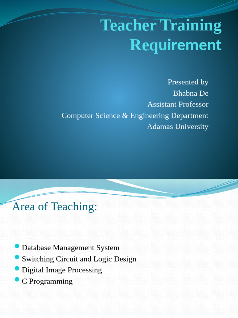 Teacher Training Requirement | PDF | Data Analysis | Machine Learning
