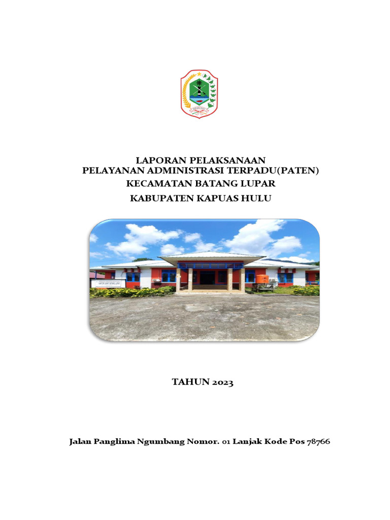 Laporan Pelayanan PATEN Batang Lupar 2023 | PDF