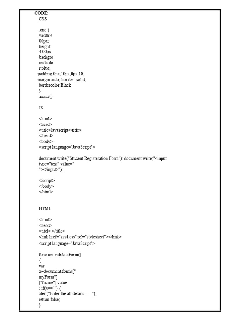 Form Validation with HTML CSS JS | PDF