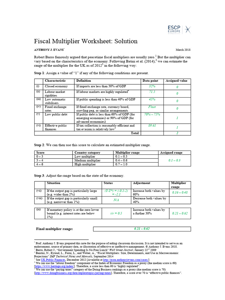 UK Fiscal Multiplier Calculation Guide | PDF | Fiscal Multiplier ...