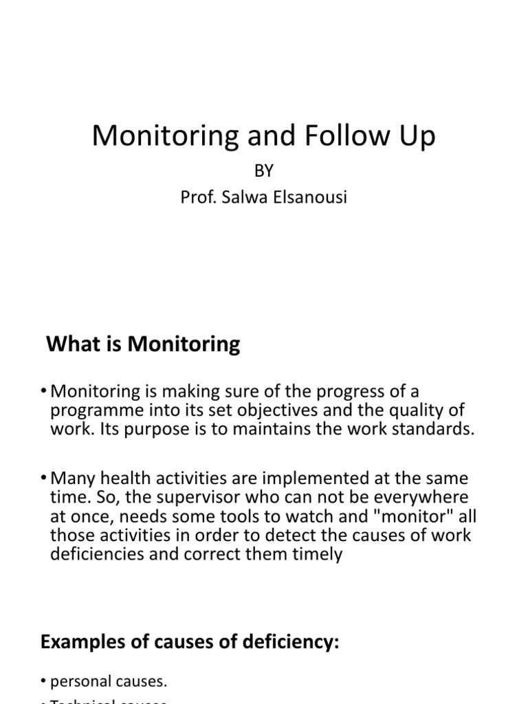 Monitoring and Follow Up-1 | PDF