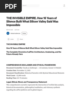 The INVISIBLE EMPIRE. How 16 Years of Silence Built What Silicon Valley Said Was Impossible by Global Audiences Nov, 2025 Medium