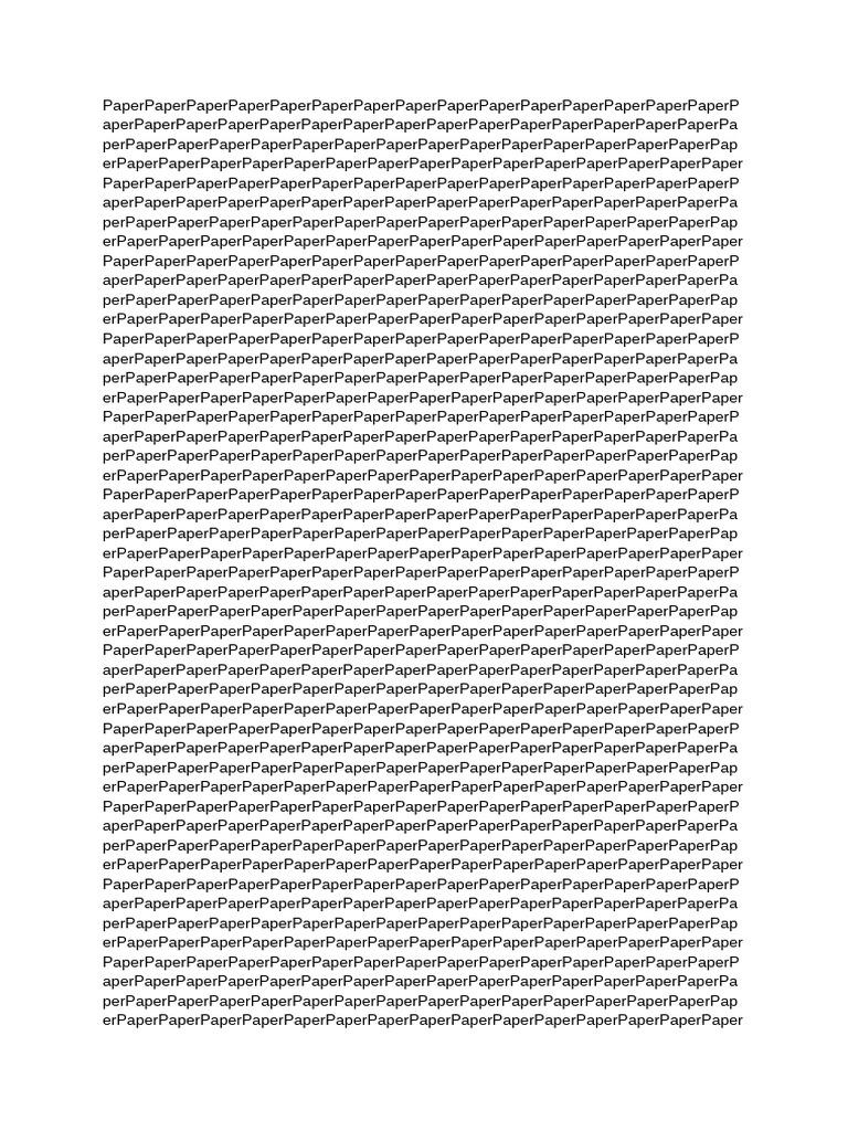 Endless Repetition of Paper Text | PDF