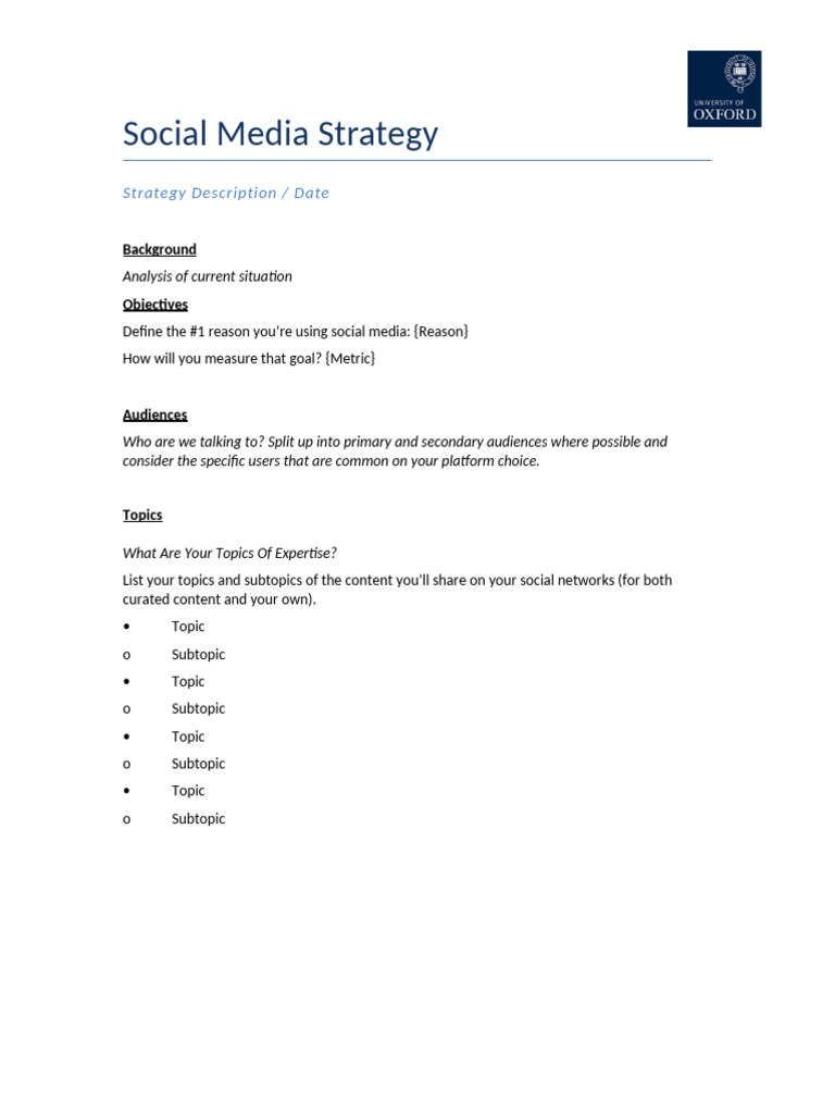 Comprehensive Social Media Strategy Guide | PDF | Digital Marketing ...
