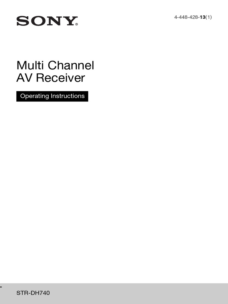 STR-DH740 AV Receiver Manual | PDF | Information And Communications ...