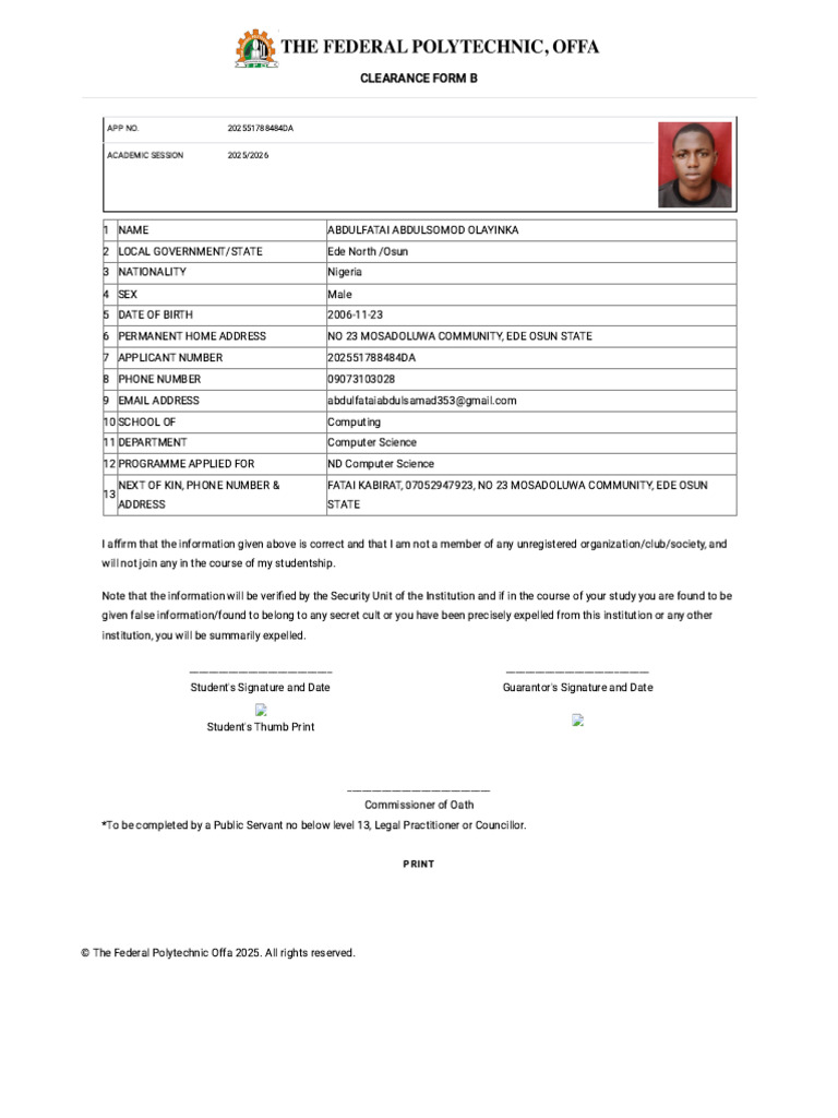 Clearance Form b (15) | PDF
