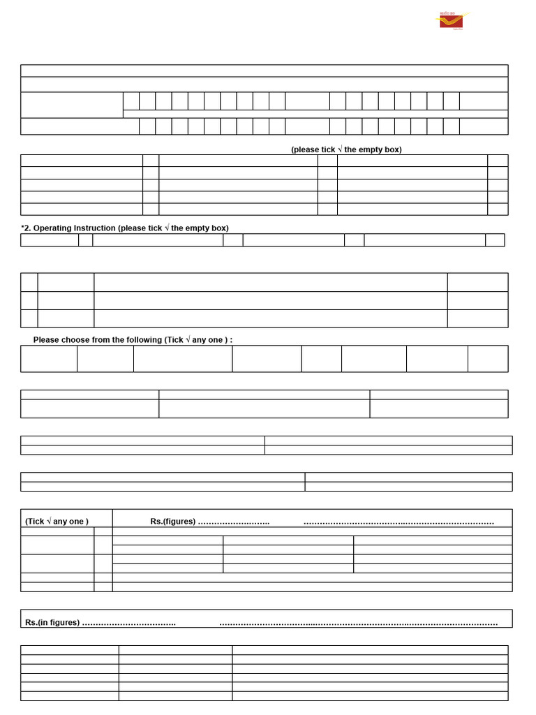 Post Office Savings Account Application | PDF