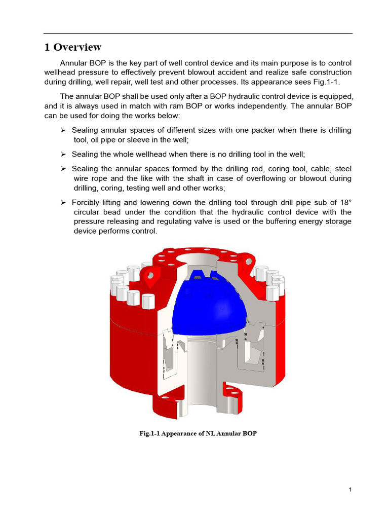 Annular BOP Overview and Specifications | PDF | Screw | Blowout (Well ...
