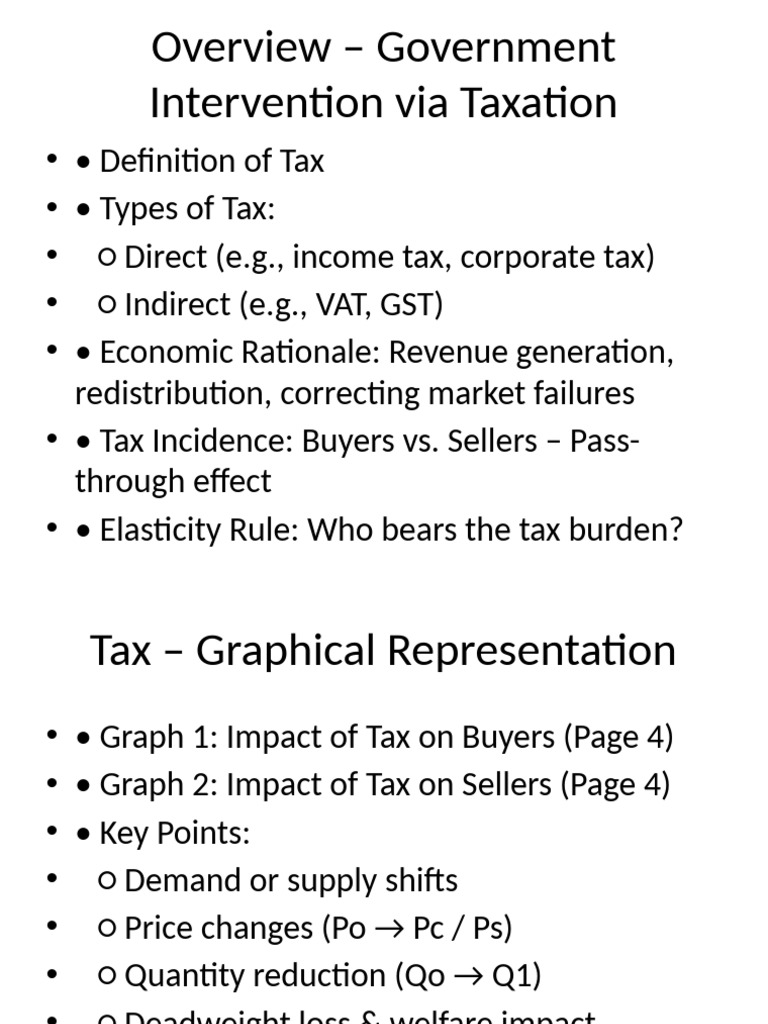 Taxation and Subsidy Overview Guide | PDF