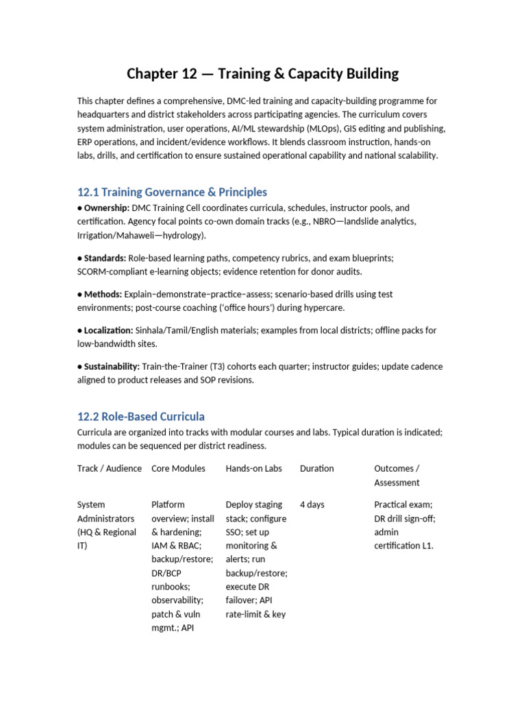 DMC Training & Capacity Building Program | PDF | Curriculum ...