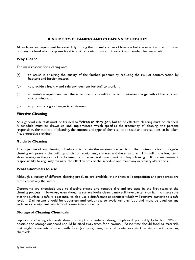 Essential Cleaning Guide for Kitchens | PDF | Safety | Occupational ...