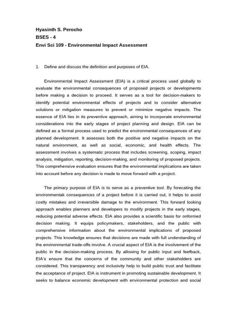 Eia | PDF | Environmental Impact Assessment | Environmental Protection