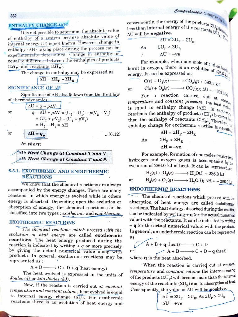 Enthalpy Change in Chemical Reactions | PDF | Enthalpy | Chemical Reactions