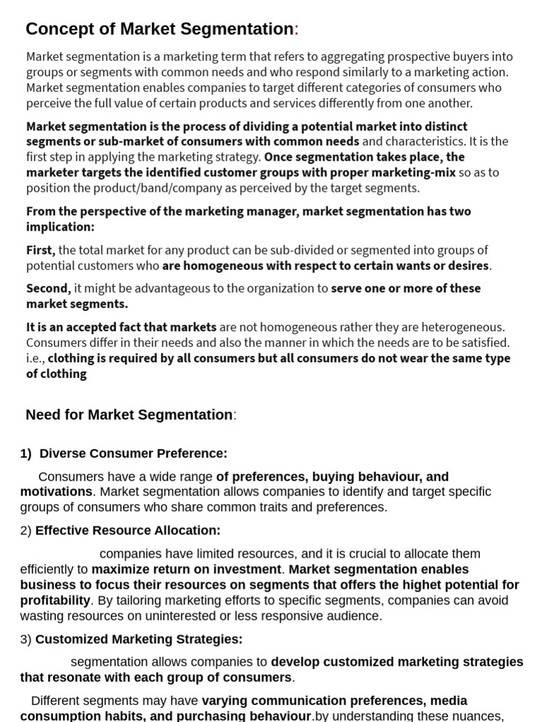 Understanding Market Segmentation Benefits | PDF | Marketing | Market ...