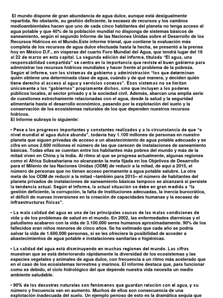 A Crisis Del Agua | PDF | Sequía | La contaminación del agua