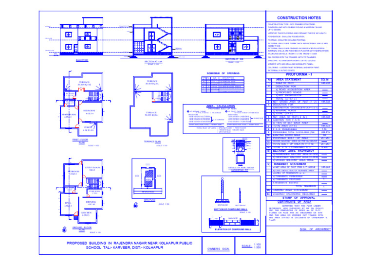 Area Calculation for Proposed Building | PDF | Structural Engineering ...