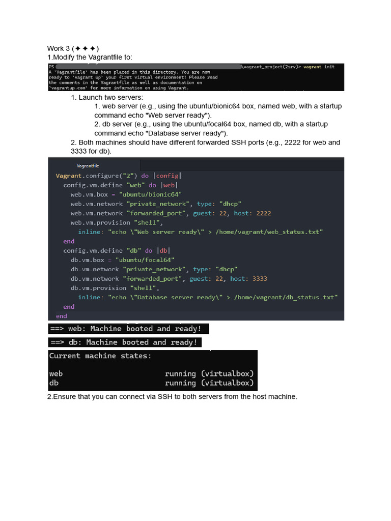 Vagrant Task With Wide Infrastructure VirtualBox ( ) | PDF